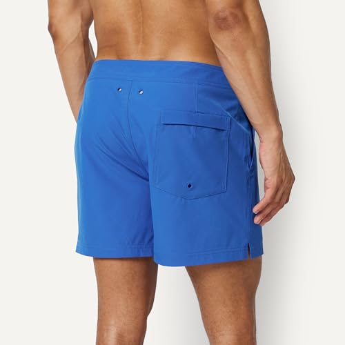 Men's Swim Board Shorts - 5" Length, Medium, Blue