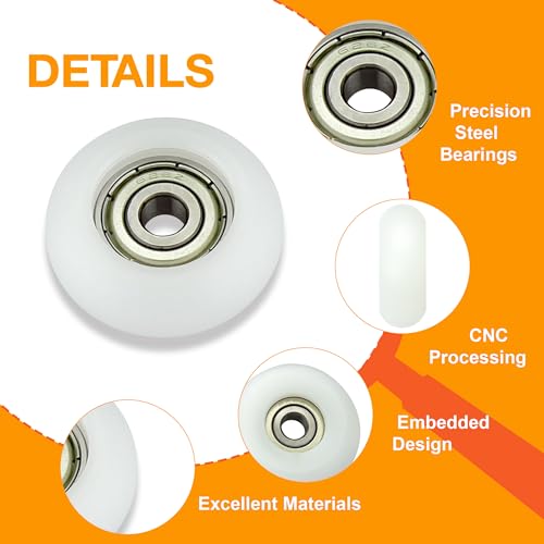 DAFORE Replacement Nylon & Steel Wheel Rollers for Total Gym 2000-3000XL