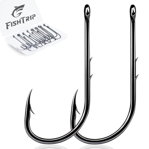 Baitholder Fishing Hooks - 100 Pcs, Black, Size 6#