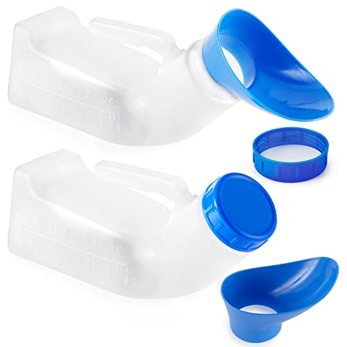 2-Pack Unisex Portable Urinal Bottles with Funnels - 32oz Travel & Emergency Use