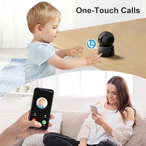 GOLSPARK Dog Pet Camera for Home Security 2K,2.4GHz WiFi Camera Baby Monitor for Room with Motion Tracking Detection Night Vision,Two-Way Audio SD/Cloud Storage