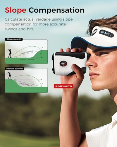 Golf Rangefinder with Slope - 1200 Yards Laser Range Finder - White