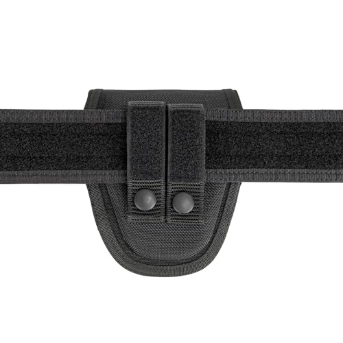 Dotacty Nylon Handcuff Pouch for Duty Belt & MOLLE Vest, Black Flap Top with Snap