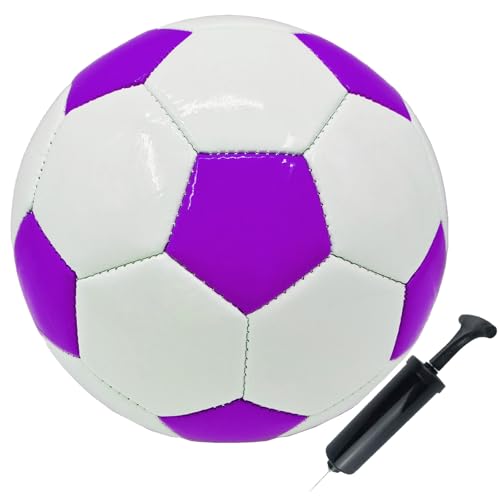 Size 2 Purple Soccer Ball with Pump - Indoor & Outdoor Training