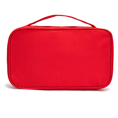 Small Empty First Aid Bag - Red Handle Travel Pouch