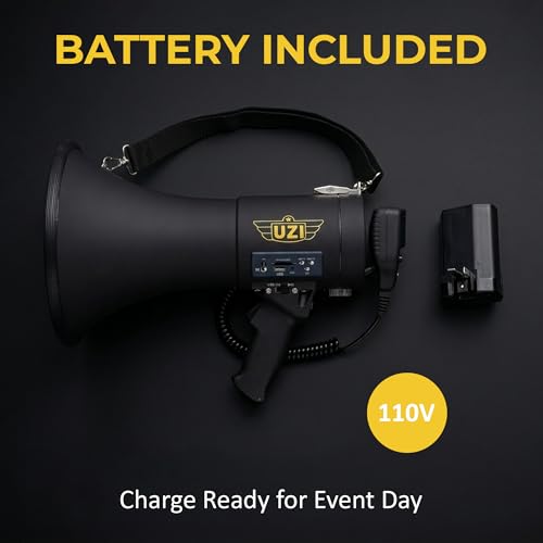 50W Bluetooth Megaphone with Siren - Professional Bullhorn Megaphone