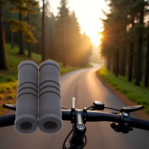 Black Bicycle Handlebar Grips - Soft Foam, Non-Slip, Durable