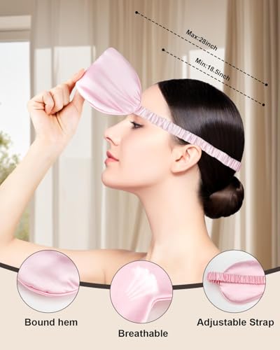 Silk Sleep Masks - 2 Pack Light Blocking Eye Masks - Black & Purple