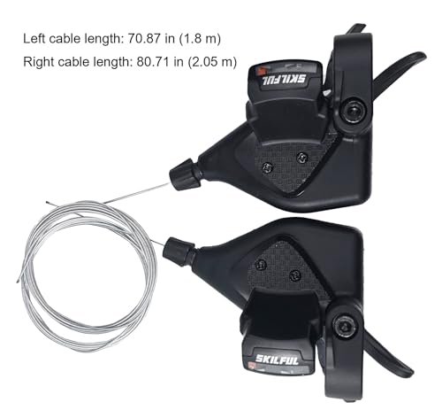 THALOUS 3x7/21 Speed Bicycle Gear Shift Levers Pair No Grips for MTB Road Bike