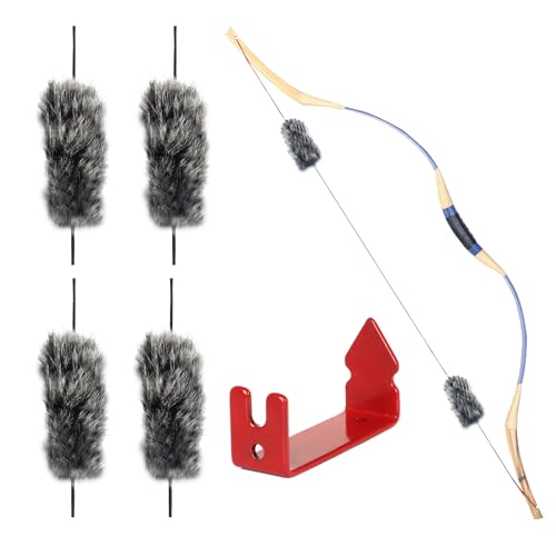 Black Recurve & Traditional Bow String Silencers 2 Pairs - Hunting & Shooting