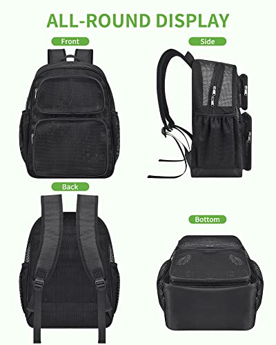 Heavy Duty Large Capacity Mesh Backpack with Padded Straps