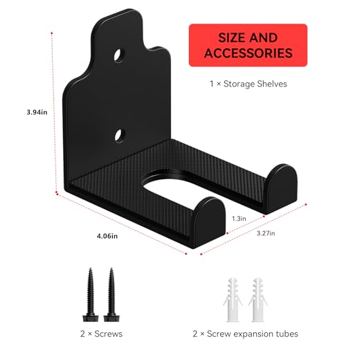 Barbell Wall Holder for Garage Gym - Black 1 Hook, Space Saving