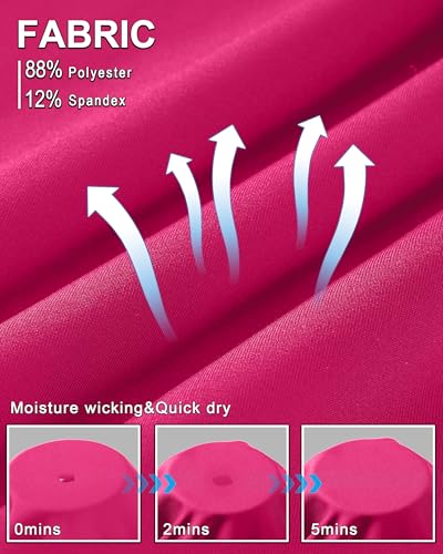Men's Compression Pants Athletic Tights for Gym Workout - Medium Rose Pink
