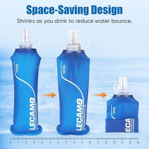 500ml Collapsible Soft Flask for Trail Running - 2 Pack