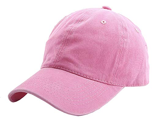 Cotton Baseball Cap for Kids - Sun Hat for Ages 2-7 Years - Pink