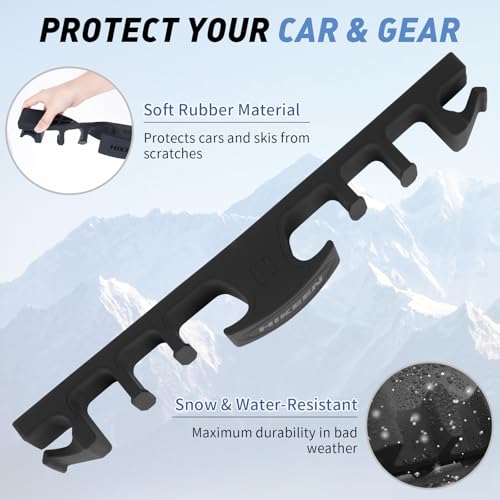 Magnetic Ski & Snowboard Vehicle Mount - Holds 4 Pairs Skis or 2 Snowboards