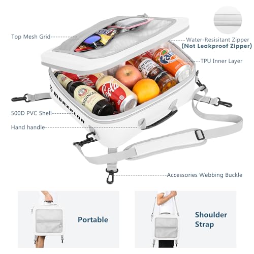 Waterproof Paddleboard Cooler Deck Bag - 12 Can Insulated - White