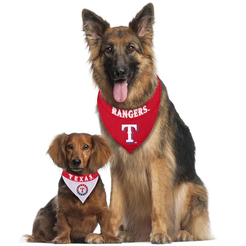 MLB Dog Bandana - Texas Rangers Reversible Pet Bandana, Small/Medium