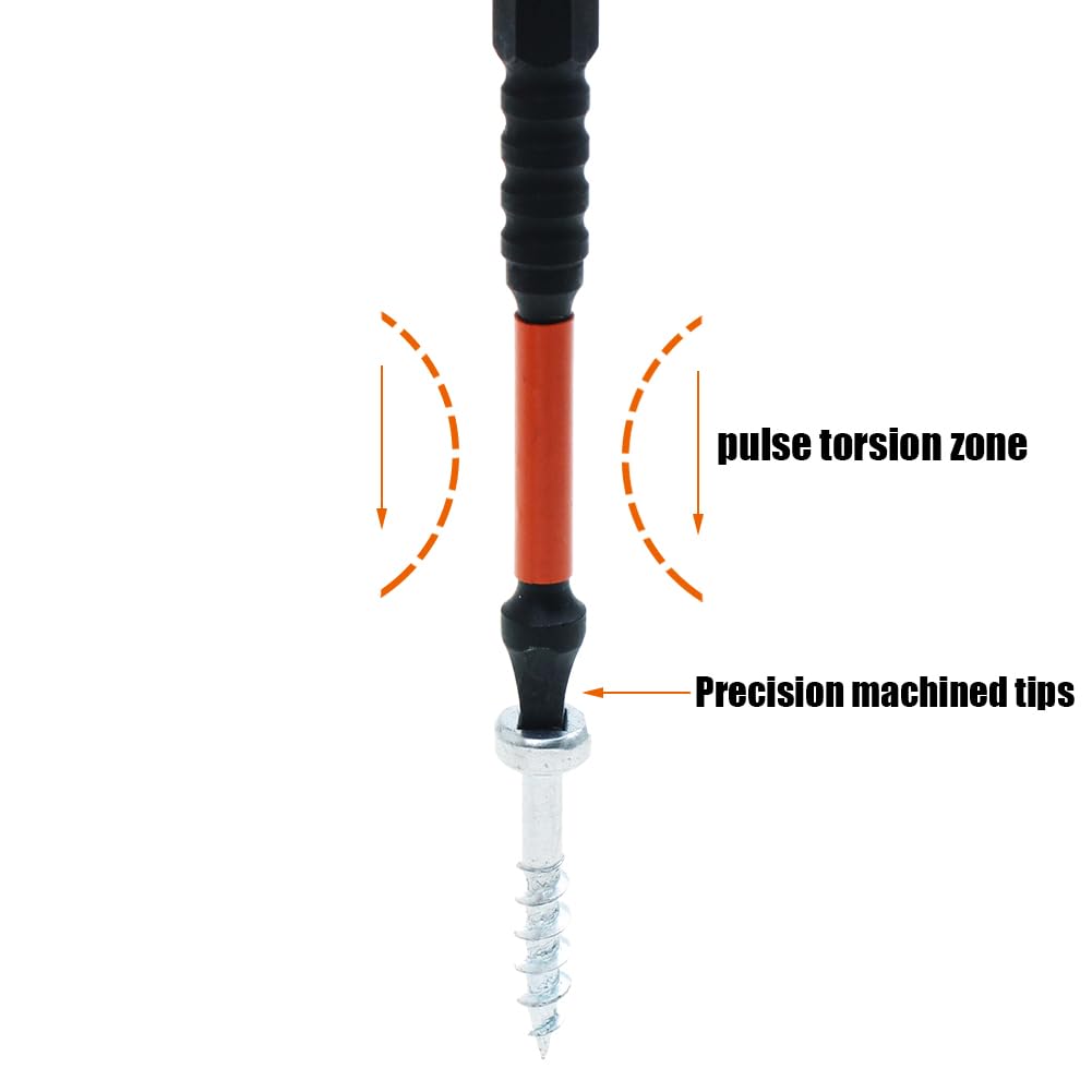 AUTOTOOLHOME 10 Pack #2 Square Driver Bit 4 inch Long Square Impact Drill Bit for Pocket Hole Jig System SQ2 Bits