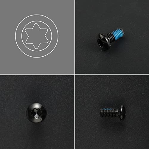 Bicycle Disc Brake Rotor Bolts Set - 12 Pcs M5x10mm Black with T25 Wrench