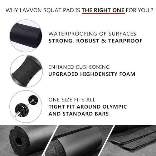 Barbell Pad for Hip Thrusts & Squats - Black Foam Padding
