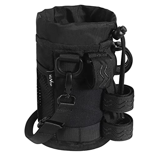 Bike Cup Holder with Mesh Pocket - Black Bicycle Water Bottle Holder