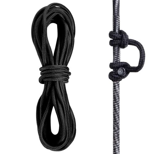 Bow String D Loop Rope - 10 ft Nylon Nocking Loop - Black