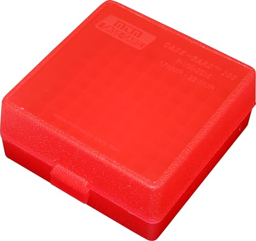 Clear Red Rim Fire Box for 22 Mag and 17 HMR - 100 Round Capacity