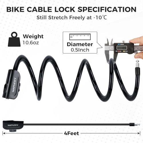 Heavy Duty Bicycle Cable Lock - 4 Feet with Mounting Bracket