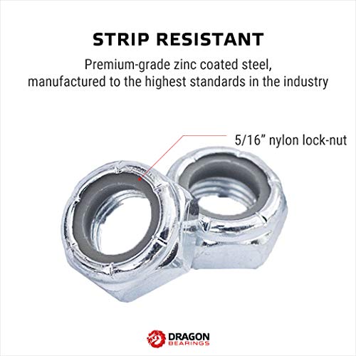 Skateboard Axle Nuts - 5/16 Fireball Dragon Lock Nuts - Silver