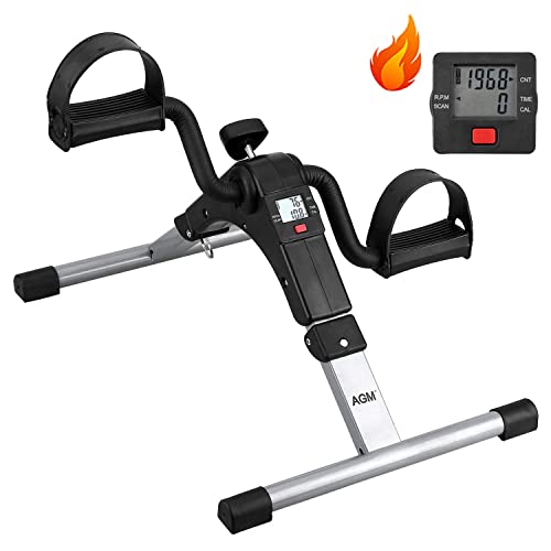 Mini Folding Pedal Exerciser - Adjustable Resistance, Silver