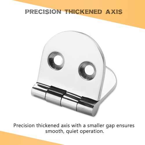 Heavy Duty Marine Boat Hatch Hinges 316 Stainless Steel 3x1.5-Inch Oval (2-Pack)