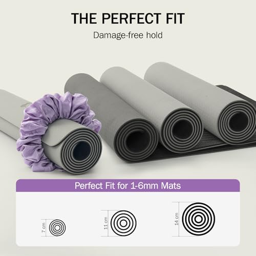 Stretchable Velvet Yoga Mat Holder Scrunchie - Purple