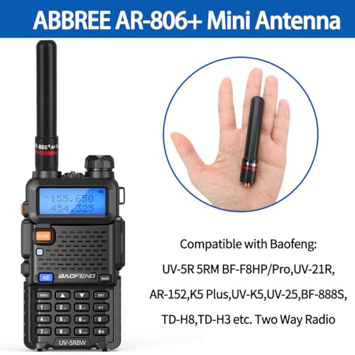 ABBREE 3.14-Inch Dual Band Ham Radio Antenna for Baofeng UV-5R BF-F8HP UV-82