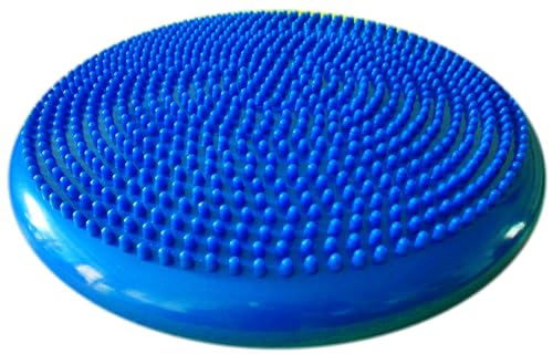 AppleRound Blue 13.5in Inflated Wobble Cushion with Pump – Extra Thick Balance Disc
