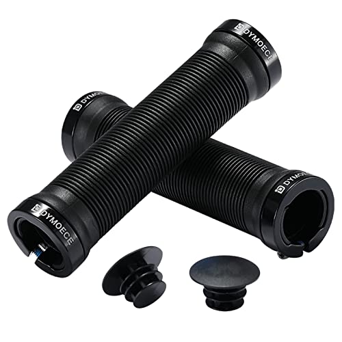 Double Lock Bicycle Handlebar Grips - Comfortable Rubber - Black