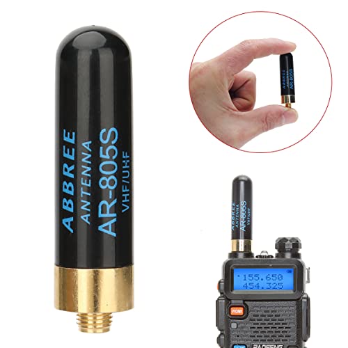 Dual Band VHF/UHF Ham Radio Antenna - 1.96" Mini AR-805S - Black-Orange (2 Pack)