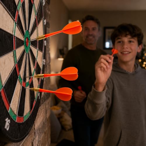 Plastic Throwing Dart Arrows Toy - 12-Pack, 5-Inch Red Darts