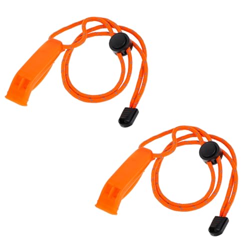 Emergency Survival Whistle with Reflective Lanyard - 2 Pack