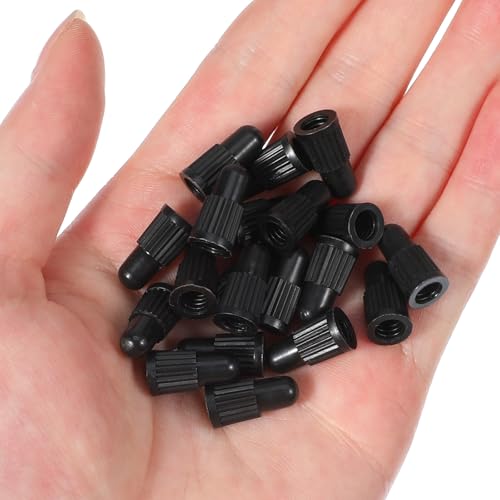 30pcs Presta Valve Caps - Black Plastic Bicycle Tire Caps