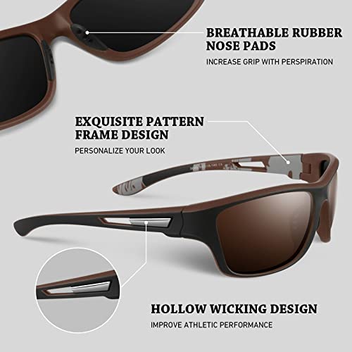 Polarized Sports Sunglasses for Men & Women - UV400 Fishing & Running Shades