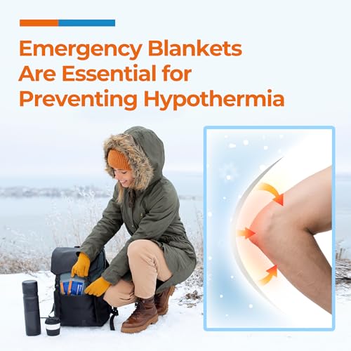 Emergency Mylar Thermal Blankets - 4 Pack, 84" x 52" Survival Gear