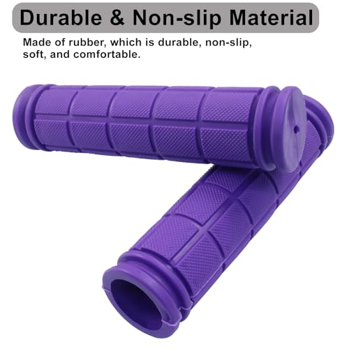 Purple Bicycle Handlebar Grips - 4 Pack Rubber Replacement