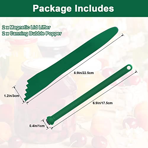 Canning Kit - Magnetic Lid Lifter & Bubble Popper Tool - Green