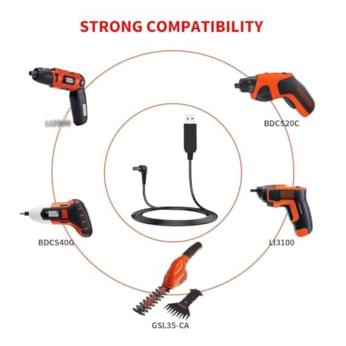 MEROM Charger Cord for Black and Decker LI3100 BDCS40G BDCS20C GSL35 Cordless Screwdriver Replacement Power Cable