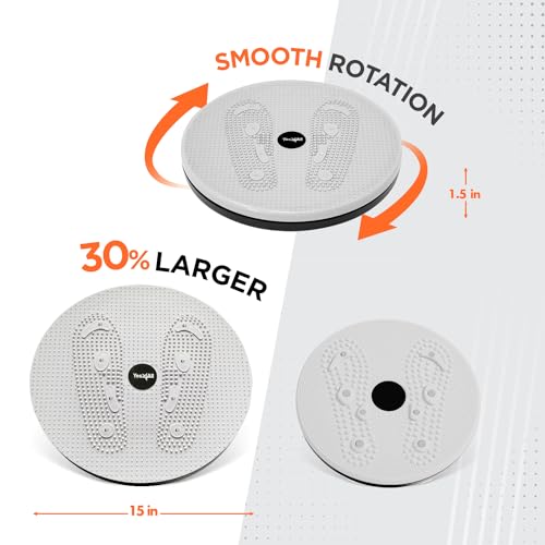 Ab Twister Board - 15 Inch XXL Waist Twisting Disc - Grey