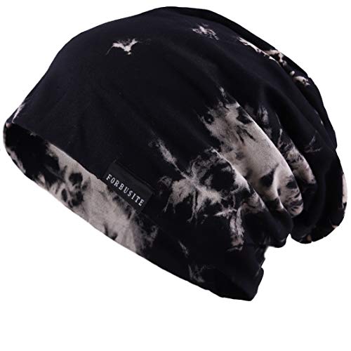 Wimdream Men's Slouchy Beanie Hat Thin Baggy Summer Skull Cap - One Size Black/Claret
