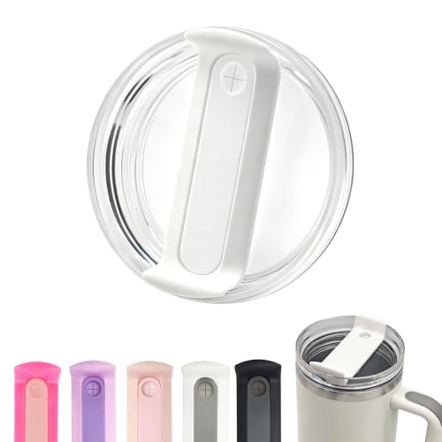 40 oz Tumbler Replacement Lid - Clear White Sliding Straw Cover