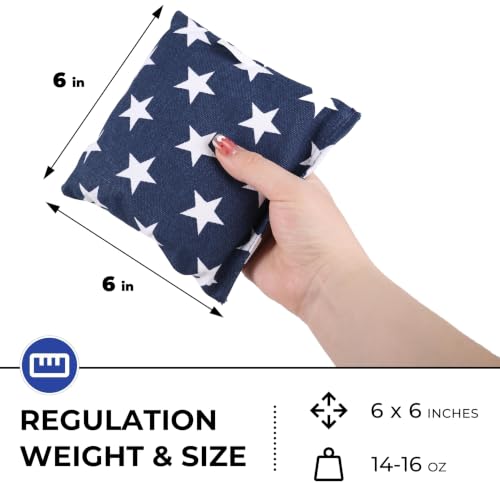 Cornhole Bags Set of 8 - Double-Stitched 6"x6" Durable Design