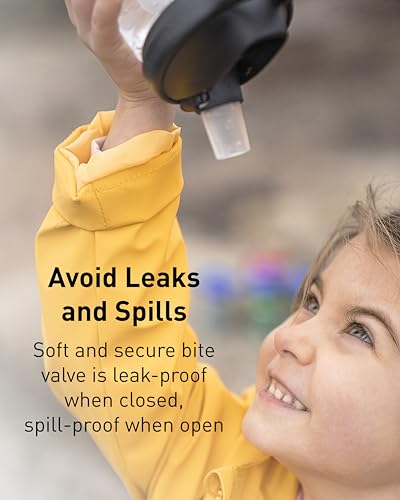 Eddy+ Kids Water Bottle - 14oz Leak-Resistant with Bite Valve Straw